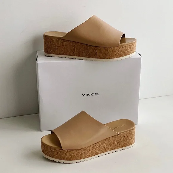 Vince Shoes New Vince James B Leather Platform Slide Sandals